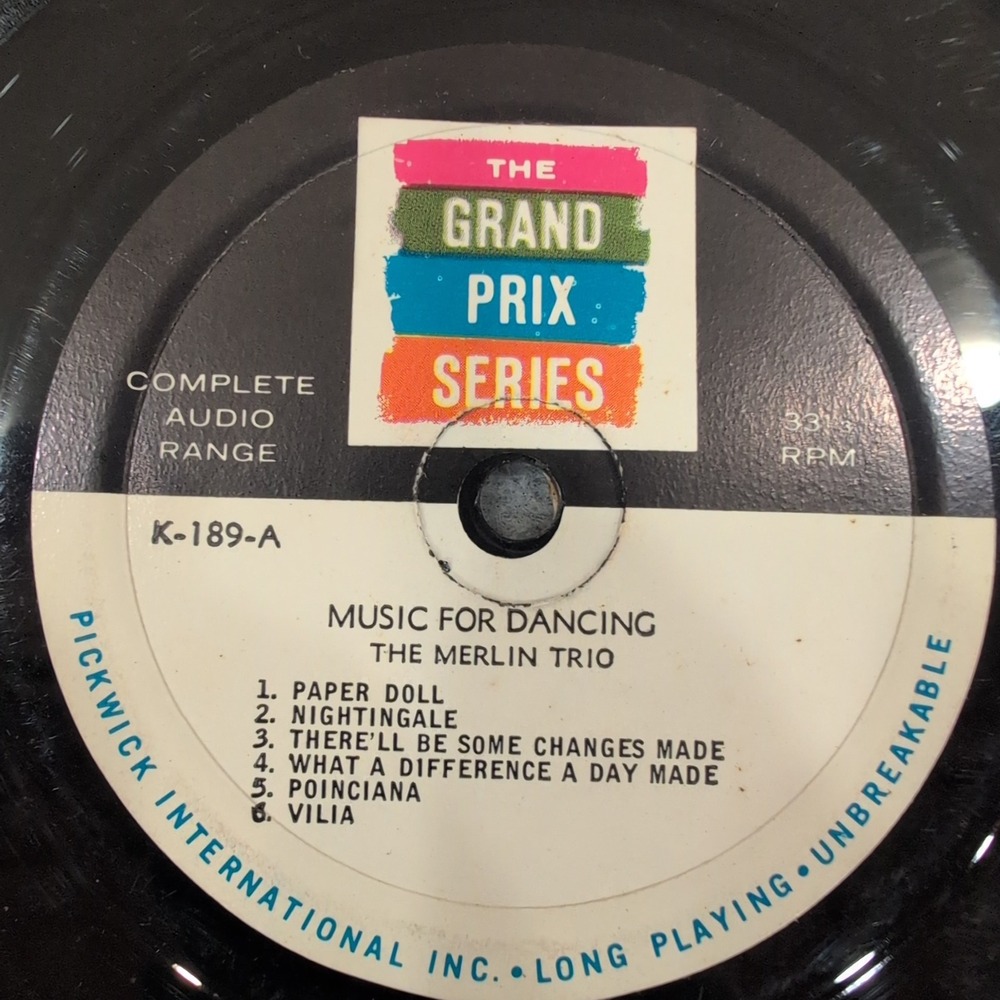 The Merlin Trio Music for Dancing Vinyl LP Grand Prix Series K-189 Pickwick Jazz - Picture 3 of 6